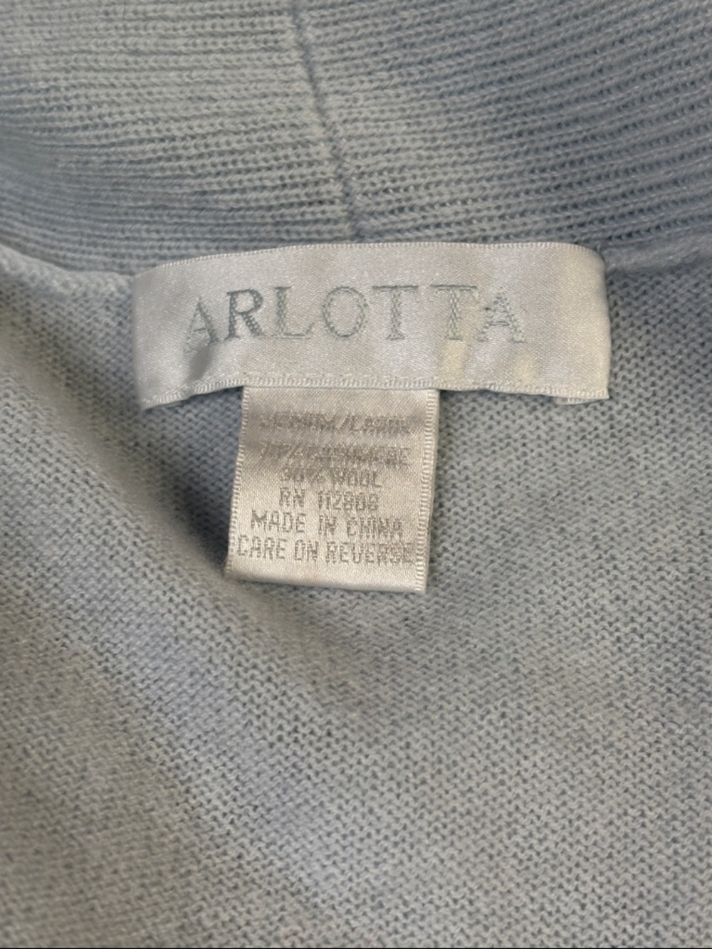 Arlotta Cashmere/Wool Long Wrap Robe Dawn Blue Size Medium/Large - Picture 5 of 6